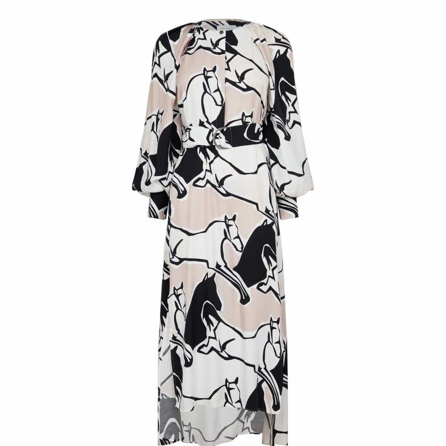 Women Ted Baker | Ted Baker Sydnei Midi Dress For Wedding Guest Dresses Colour Ivory