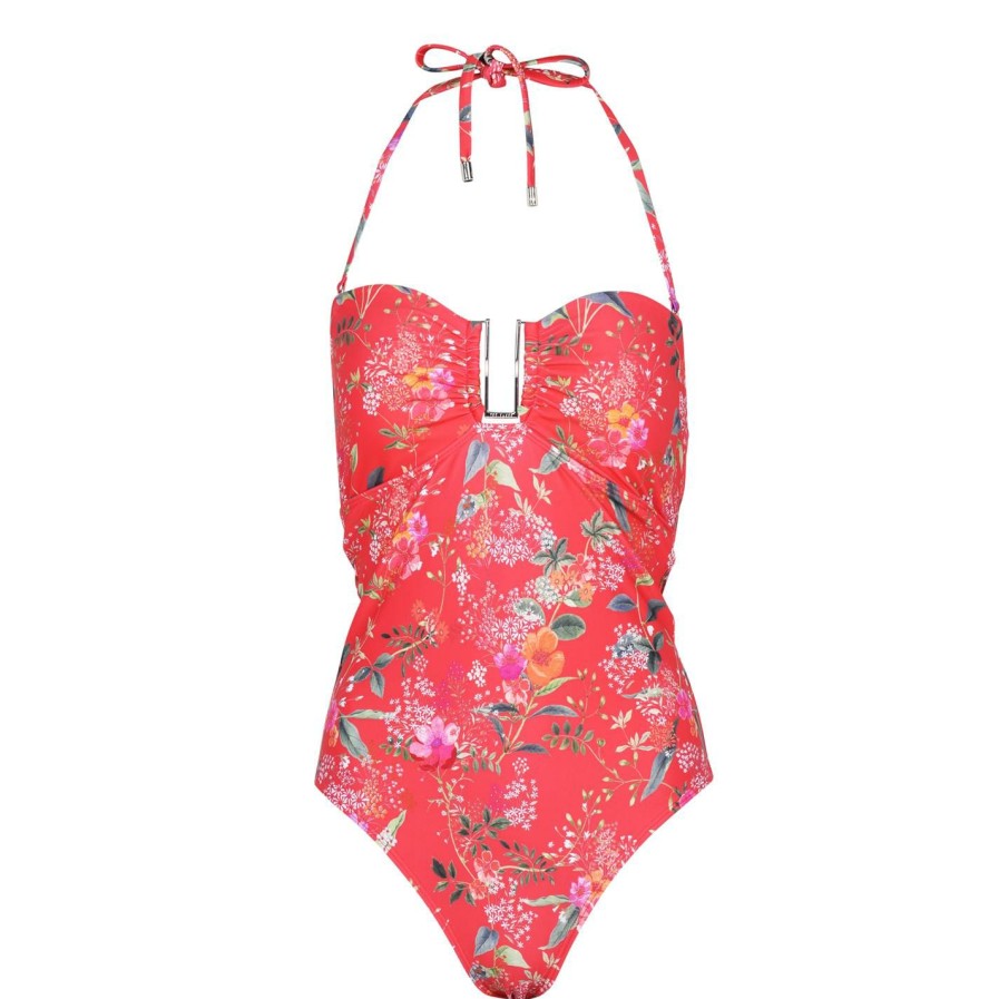 Women Ted Baker | Ted Baker Metro U-Bar Swimsuit For Bikinis Colour Pink