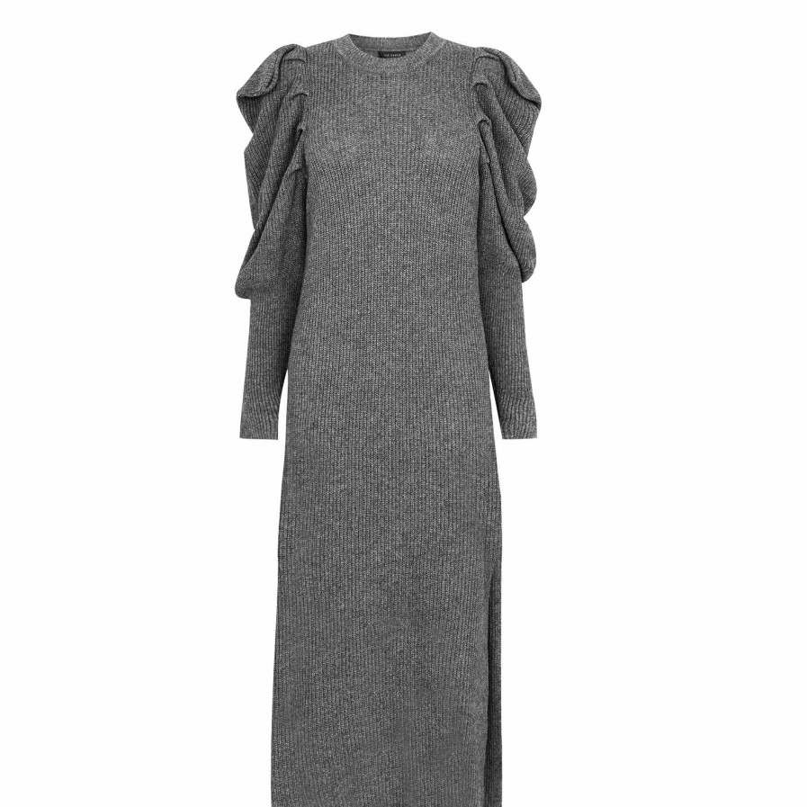 Women Ted Baker | Ted Baker Victoria Long Sleeve Dress For Dresses Colour Dark Grey