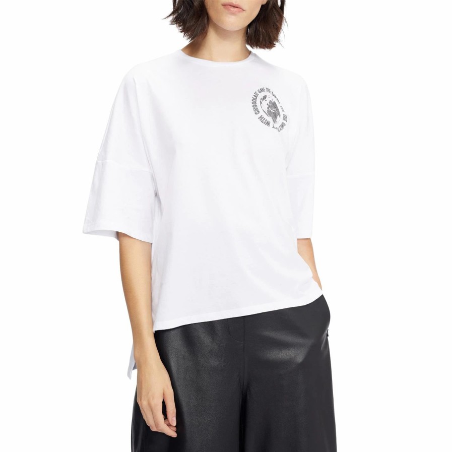 Women Ted Baker | Ted Baker Joosiee Earth T Shirt For Tops Colour White