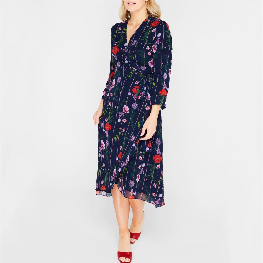 Women Ted Baker | Ted Baker Elowisa Dress For Dresses Colour Dk-Blue