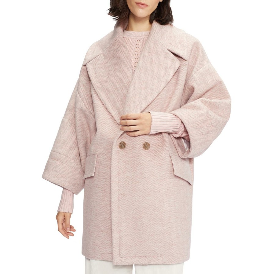 Women Ted Baker | Ted Baker Juliet Cocoon Coat For Coats & Jackets Colour Lt Pink