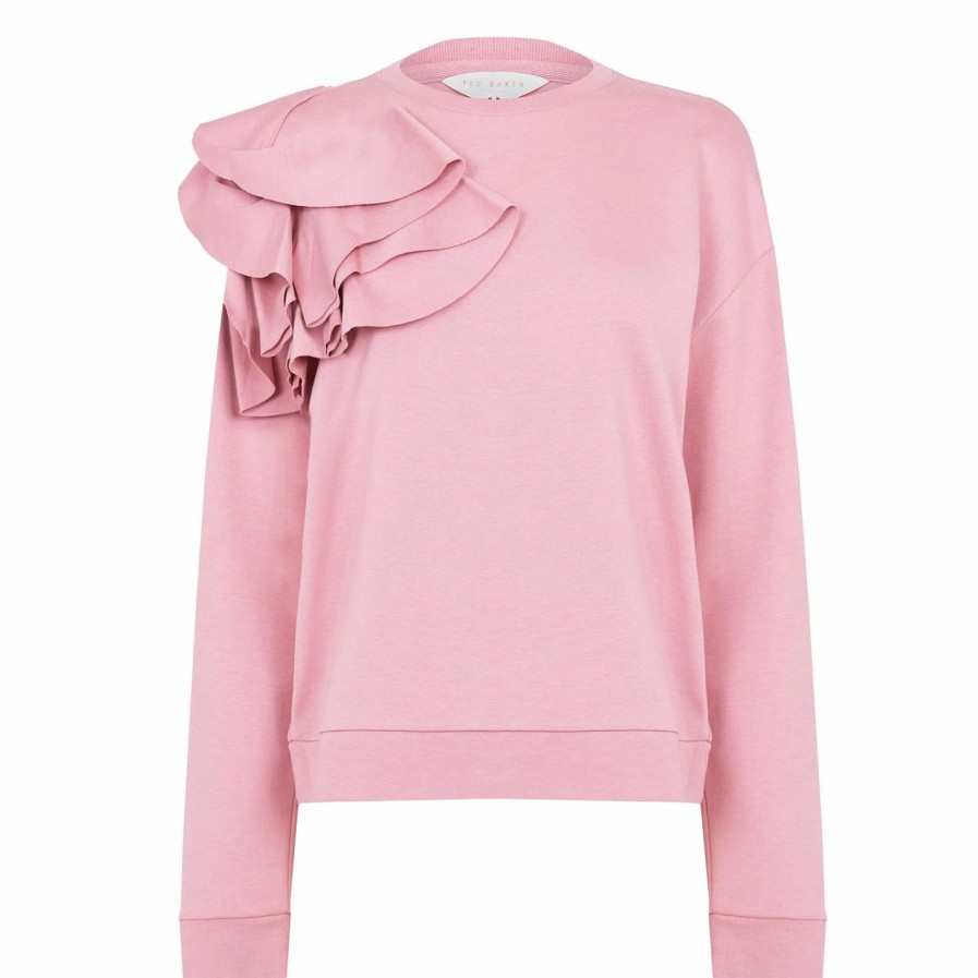 Women Ted Baker | Ted Baker Ozai Sweater For Hoodies And Sweatshirts Colour Pink