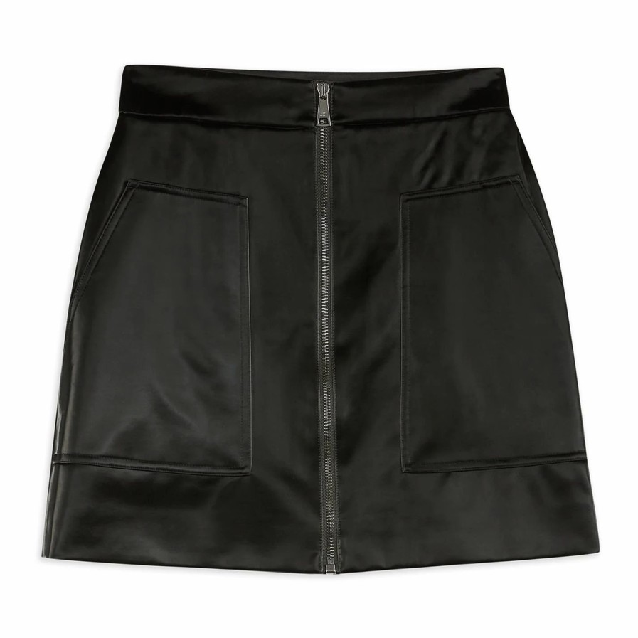 Women Ted Baker | Ted Baker Latasha Vinyl Skirt For Skirts Colour Black