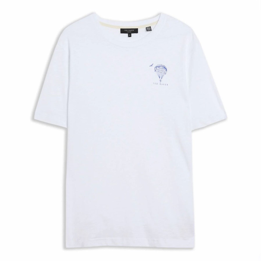 Men Ted Baker | Ted Baker Coniger T Shirt For T-Shirts Colour White