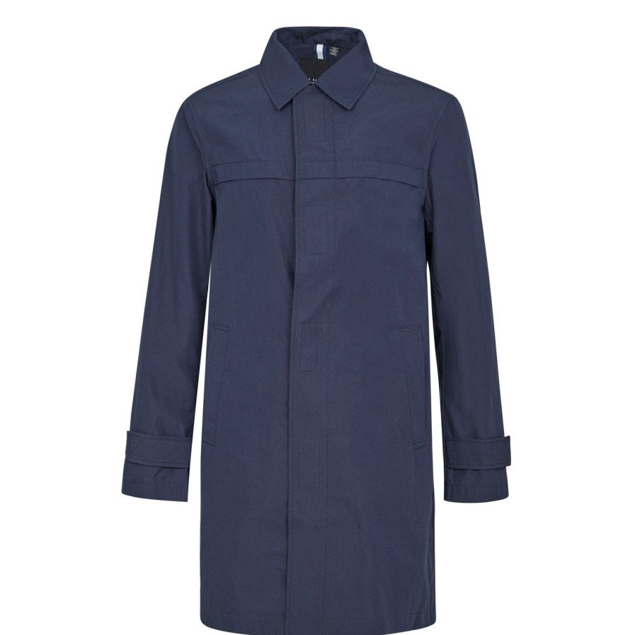 Women Ted Baker | Ted Baker Tigley Macintosh Coat For Coats & Jackets Colour Navy