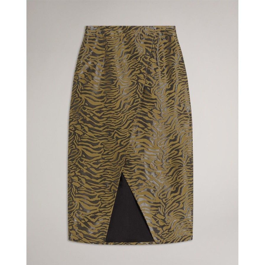 Women Ted Baker | Ted Baker Ted Zanthie Midi Skt Ld21 For Skirts Colour Black