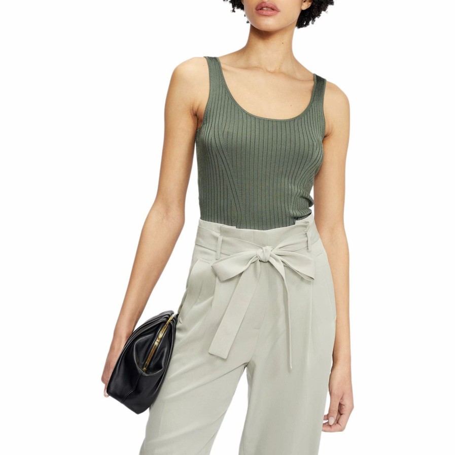 Women Ted Baker | Ted Baker Noralou Vest For Tops Colour Olive