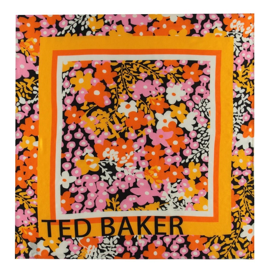 Accessories Ted Baker | Ted Baker Ted Baker Dories Floral Square Scarf Womens For Women'S Scarves Colour Black