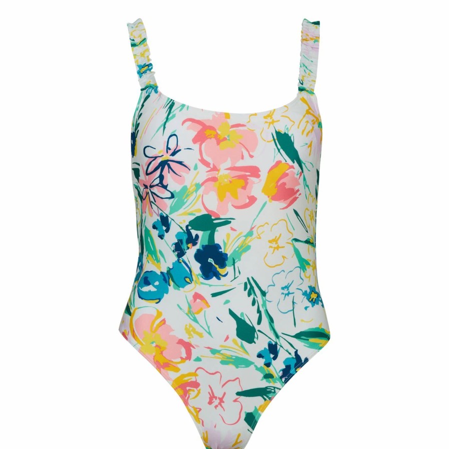 Women Ted Baker | Ted Baker Gulner Swimsuit For Swimwear Colour White