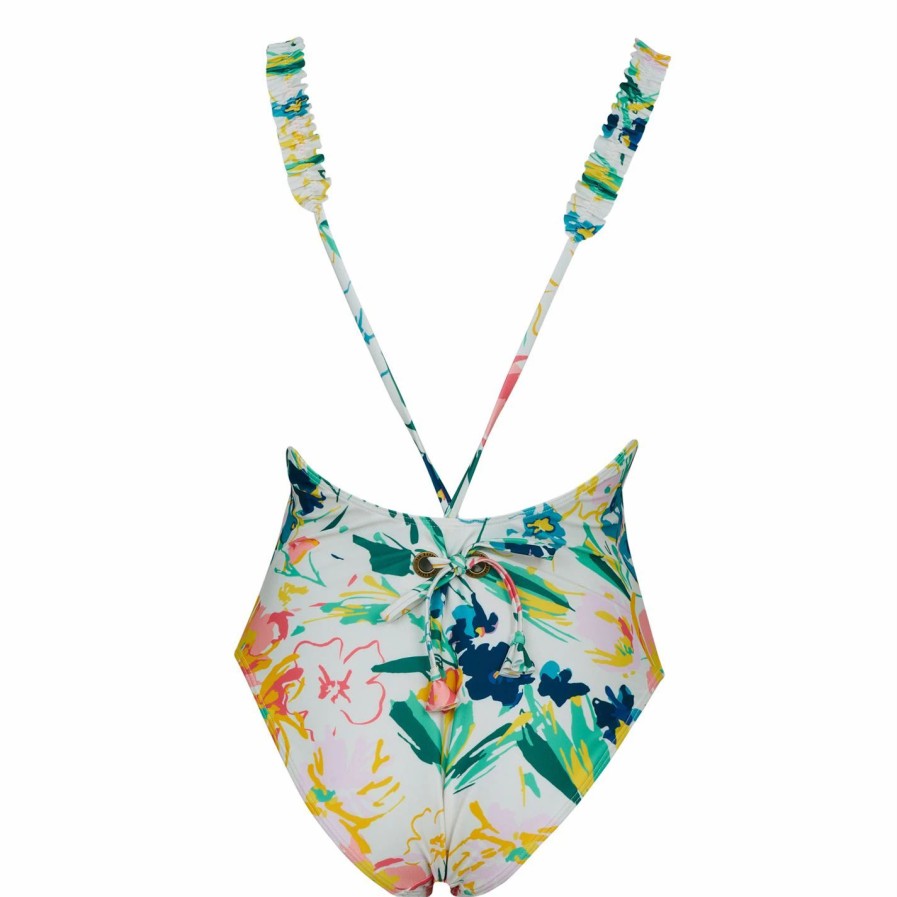 Women Ted Baker | Ted Baker Gulner Swimsuit For Swimwear Colour White