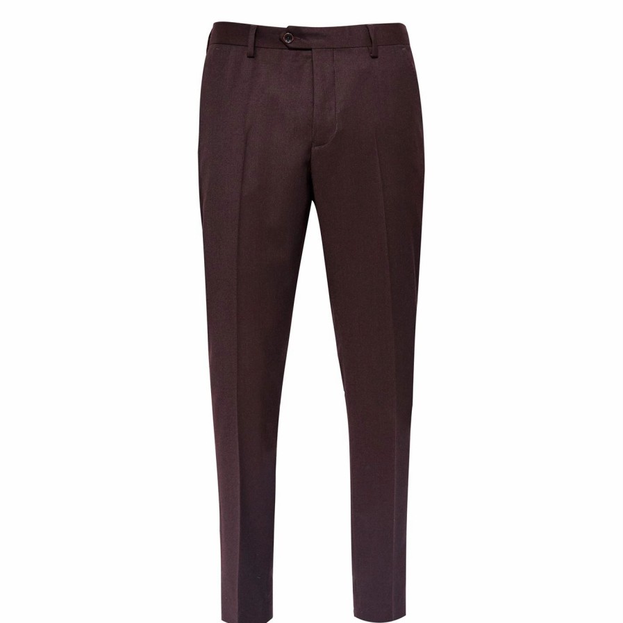 Men Ted Baker | Ted Baker Flannel Trousers For Big & Tall Suit Trousers Colour Red