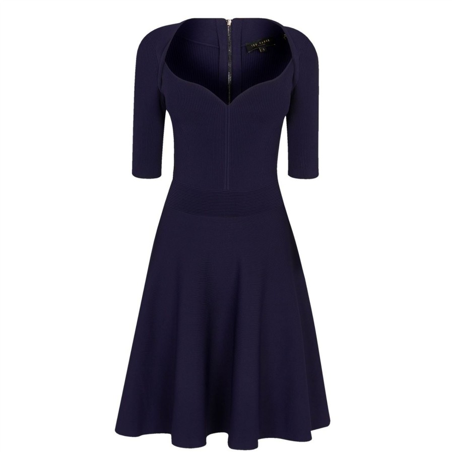 Women Ted Baker | Ted Baker Ted Baker Milly Sweat Heart Dress For Dresses Colour Dk Navy