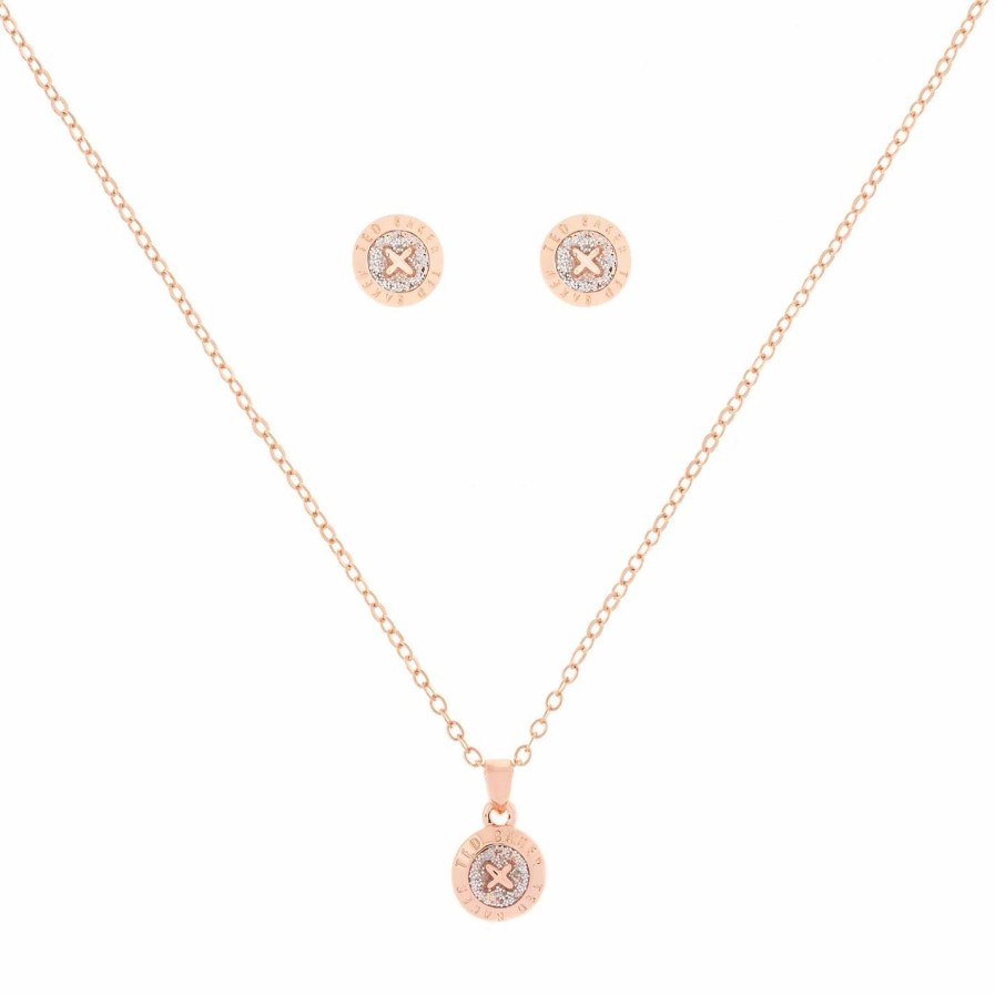 Accessories Ted Baker | Ted Baker Emillia Mini Button Gift Set For Jewellery Sets Colour Rose Gold