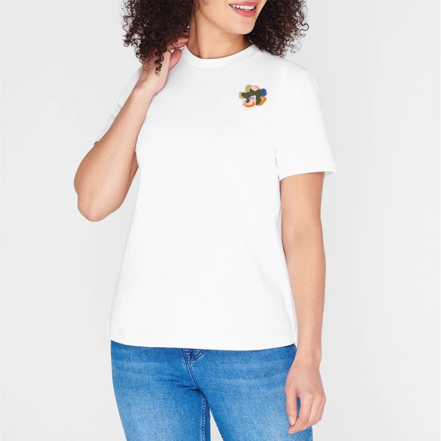 Women Ted Baker | Ted Baker Renako T-Shirt For Tops Colour White