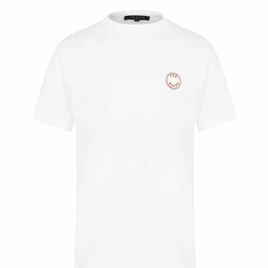 Men Ted Baker | Ted Baker Merchant T Shirt For T-Shirts Colour White