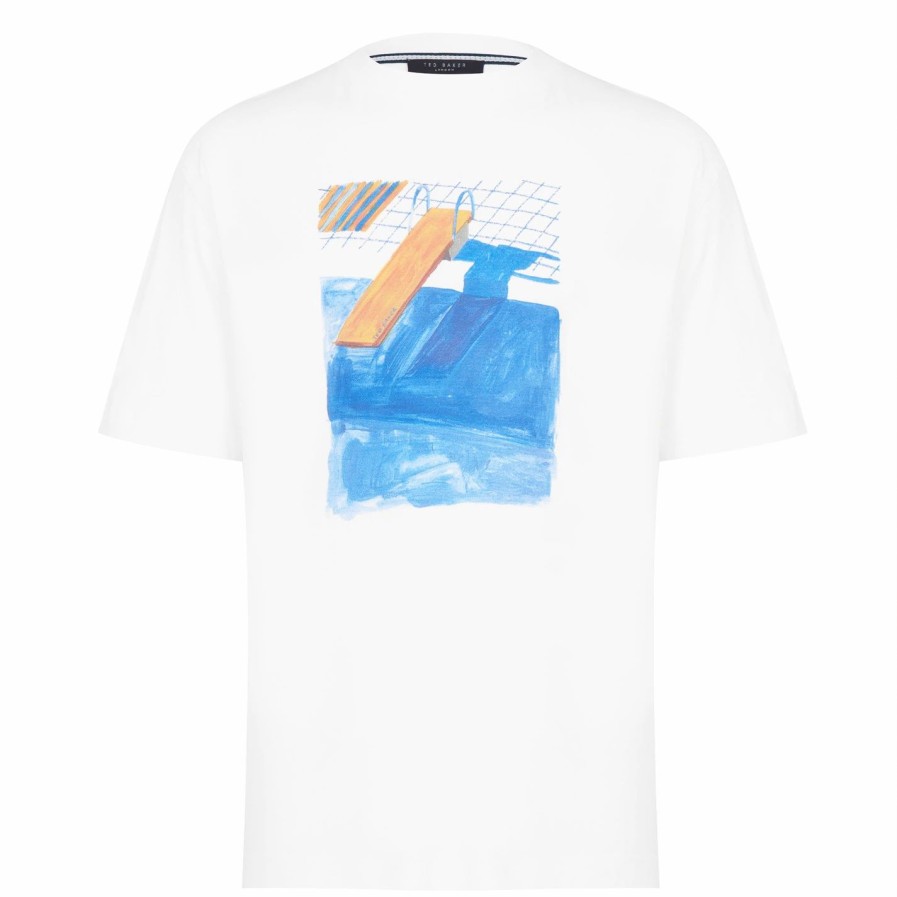 Men Ted Baker | Ted Baker Arafura T Shirt For T-Shirts Colour White