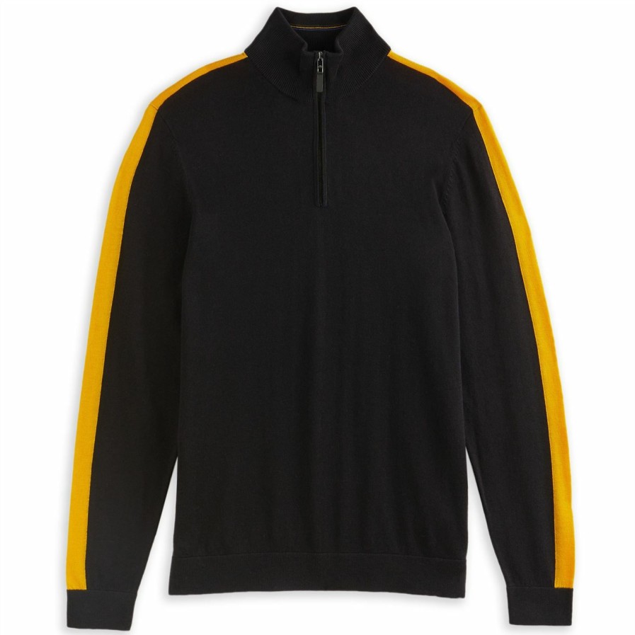 Men Ted Baker | Ted Baker Ofica Zip Fleece For Big & Tall Colour Navy