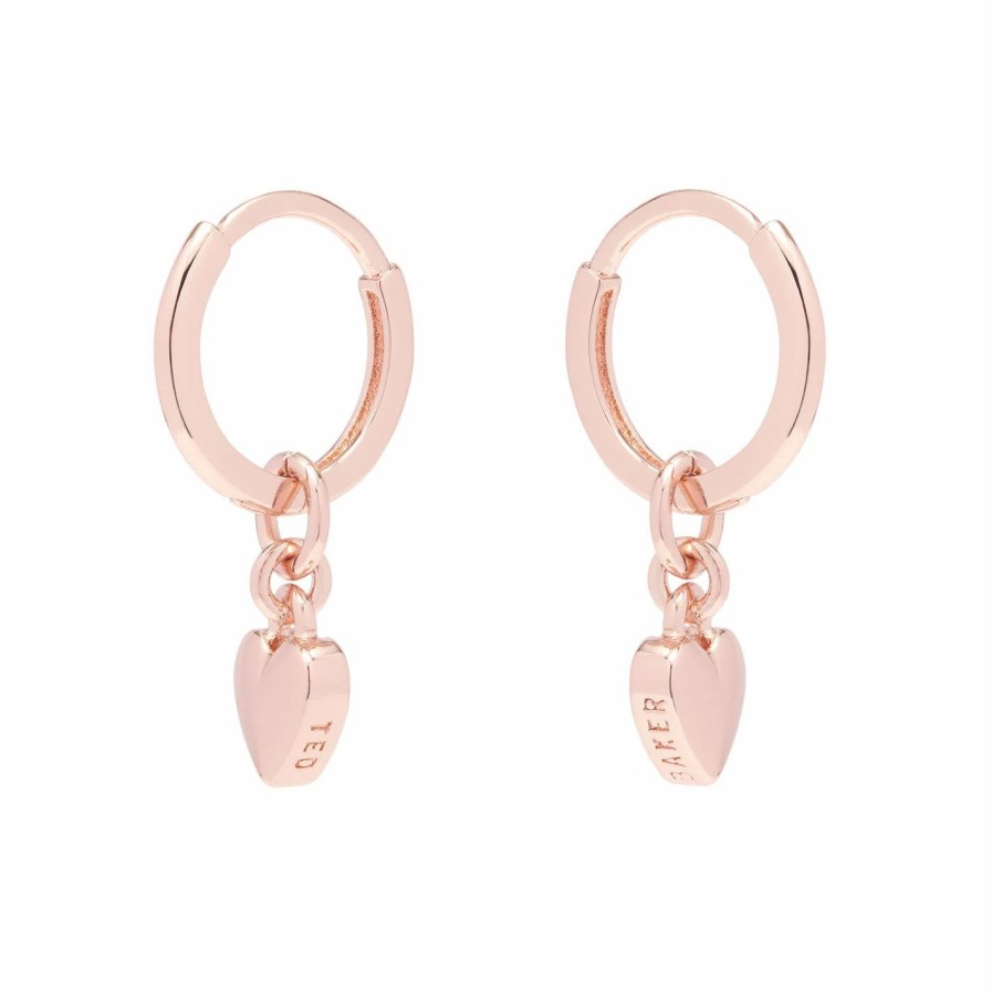 Accessories Ted Baker | Ted Baker Harrye Sweetheart Huggie Earrings For Earrings Colour Rose Gold