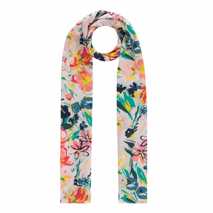 Accessories Ted Baker | Ted Baker Ted Baker Beny Floral Scarf Womens For Women'S Scarves Colour Ivory