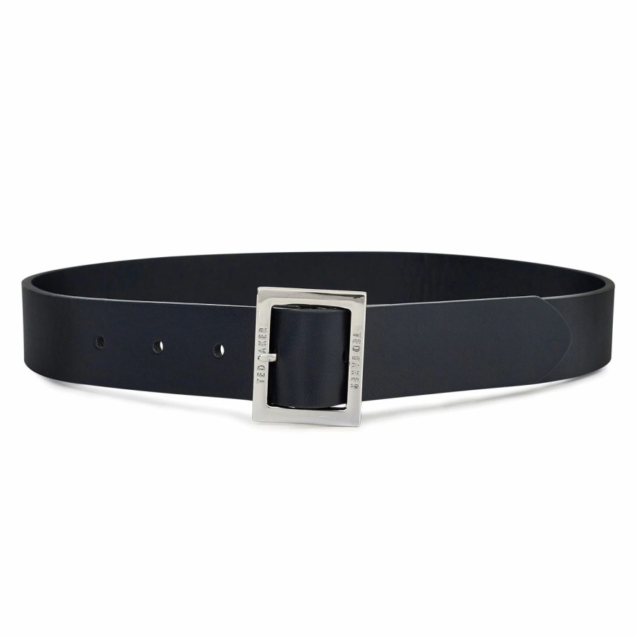 Accessories Ted Baker | Ted Baker Gy Buckle D Belt For Ladies' Belts Colour Navy