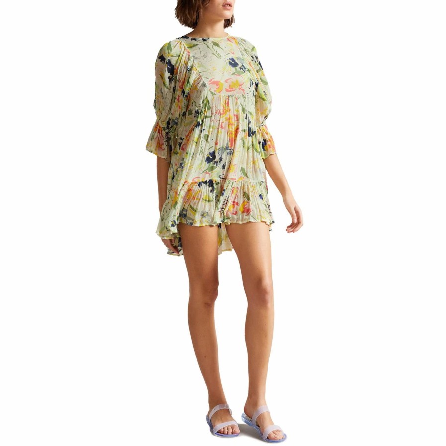 Women Ted Baker | Ted Baker Leyone Cover-Up For Kaftans & Sarongs Colour White