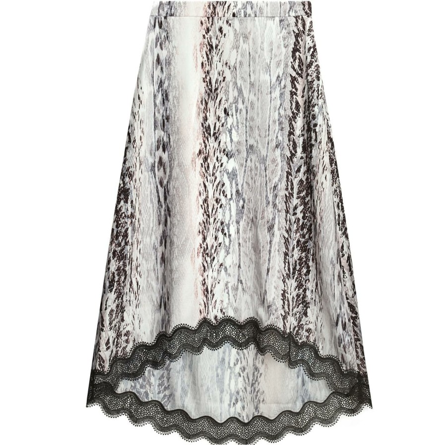 Women Ted Baker | Ted Baker Cierraa Printed Lace Midi Skirt For Skirts Colour Ivory