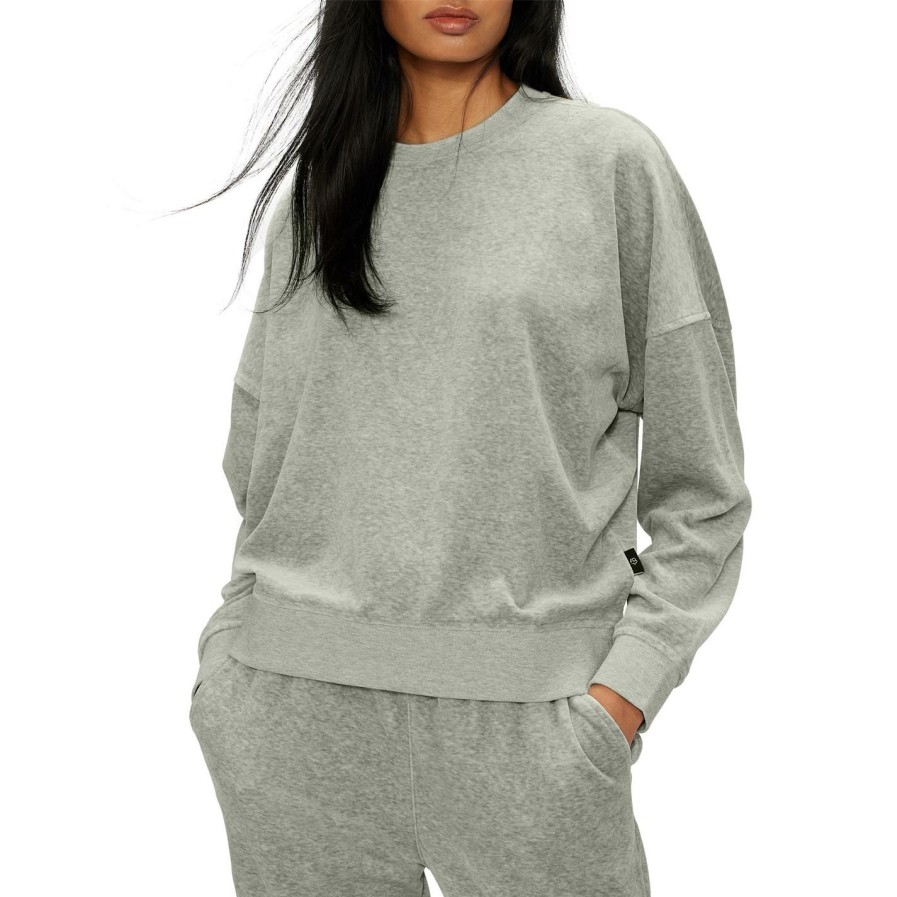 Women Ted Baker | Ted Baker Naseera Velour Sweatshirt For Hoodies And Sweatshirts Colour Mid Grey