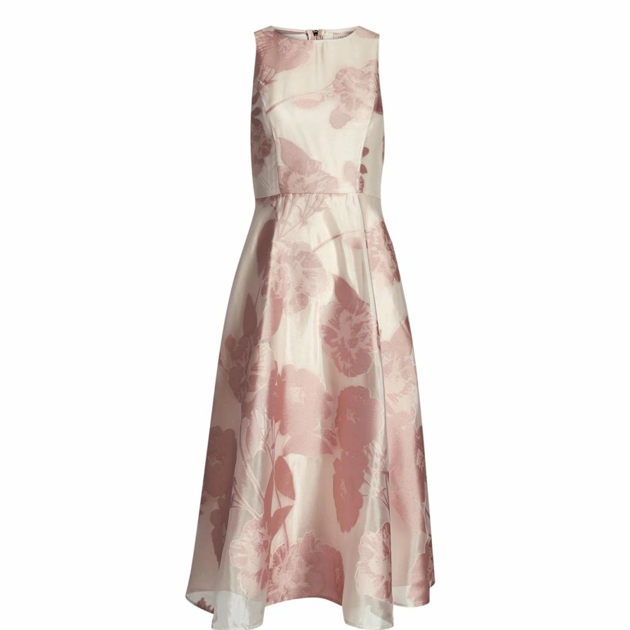 Women Ted Baker | Ted Baker Wylieh Midi Dress For Bridesmaid Dresses Colour Dusky Pink