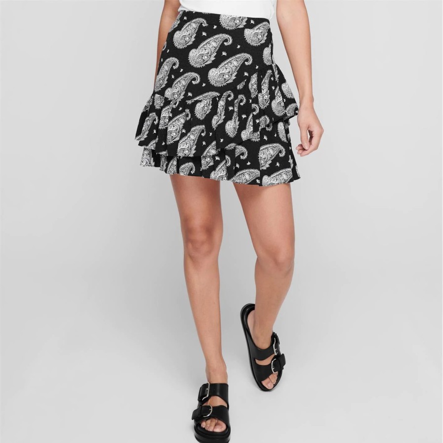 Women Ted Baker | Ted Baker Lanee Tiered Skirt For Skirts Colour Black